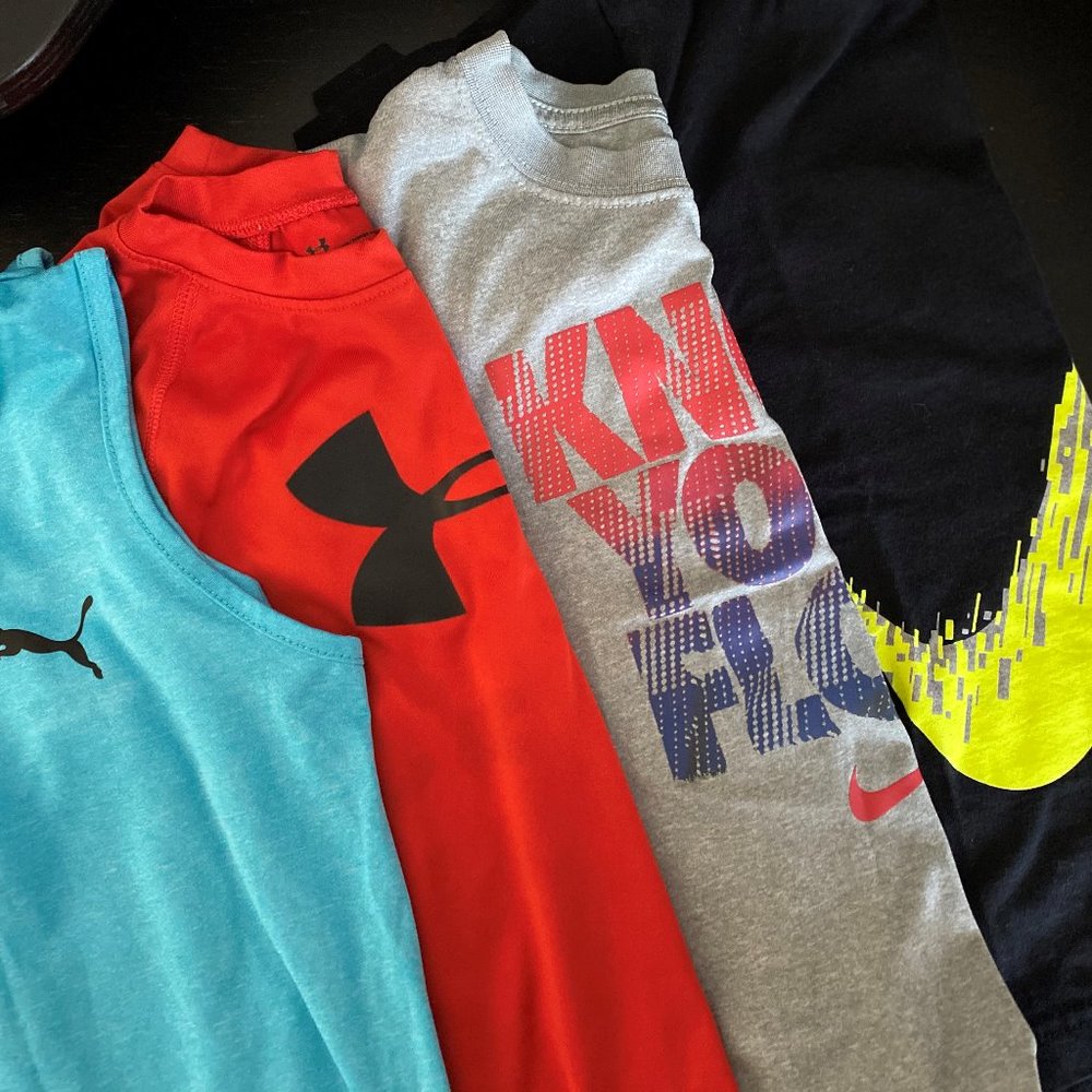 SET OF 4 BOY SHIRTS NIKE UA PUMA